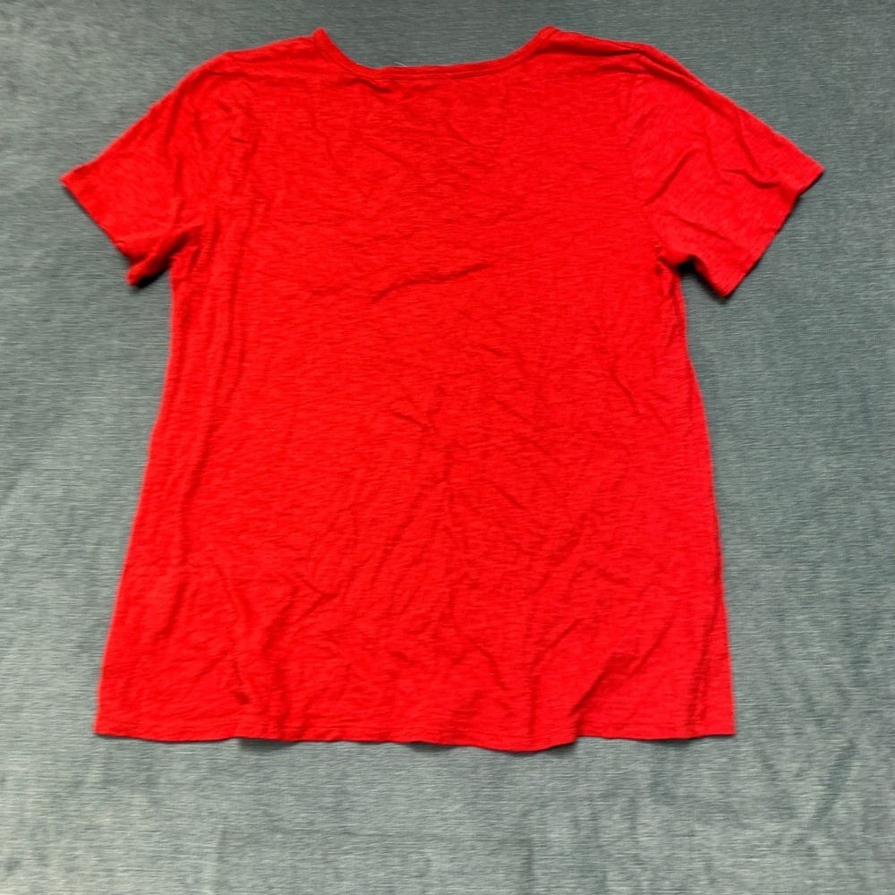 Socialite T Shirt Womens Large Red Cut-Out Grommet Lacing Short Sleeve Crew Neck